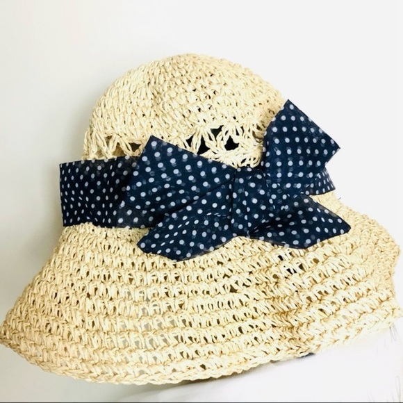 Eve Shulman • Little Girl’s Polka Dot Banded Paper Straw Hat 2T-5T - Picture 12 of 14